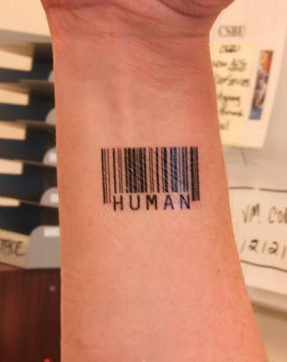 barcode tattoo designs. arcode tattoo on neck. arcode