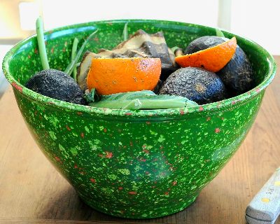My Most-Used Kitchen Tool, a Garbage Bowl or Compost Bowl, another Quick Tip ♥ KitchenParade.com.