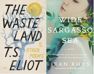 book covers for The Waste Land and The Wide Sargasso Sea