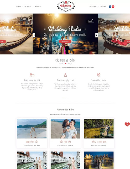 Template blogspot ảnh cưới Wedding Studio