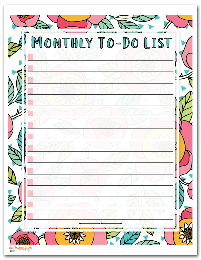 Monthly To Do List