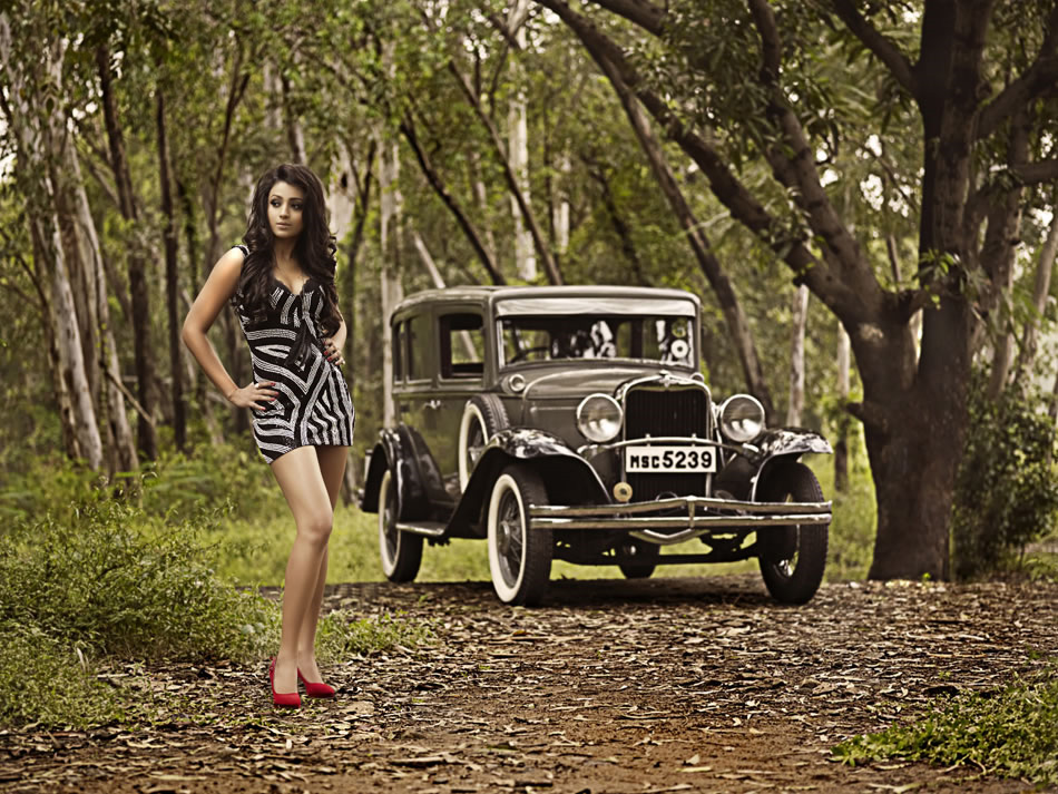 Trisha in Vintage Car Photoshoot Actress