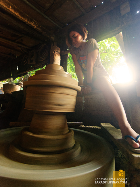 Visitors Trying Out Pottery at a Pagburnayan in Vigan City