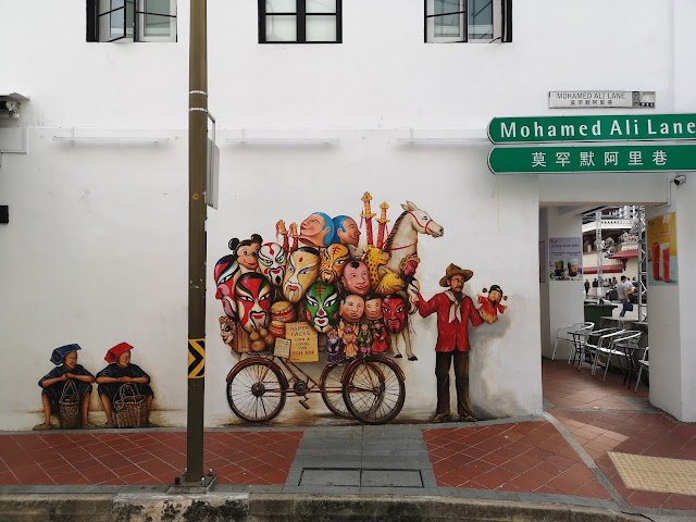 Chinatown mural - Paper Mask and Puppet Seller