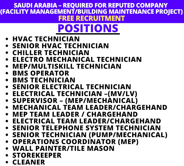 Free recruitment to Saudi Arabia