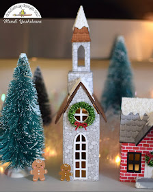 Doodlebug Design: Christmas Village Houses by Mendi Yoshikawa (using Sizzix Dies & Patterned Papers from various Doodlebug collections).