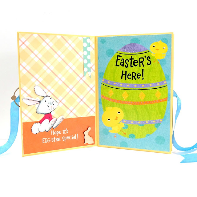 Happy Easter Greeting Card Mini Album Pages 1 and 2