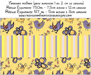 Purple Birds Champagne Free Printable Labels