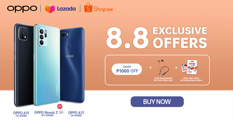 OPPO announces 8.8 deals for Lazada and Shopee—includes Reno6 Z 5G with PHP 1K discount!