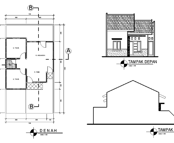 30 Gambar  Macam Denah Rumah Type  45 Minimalis Modern 