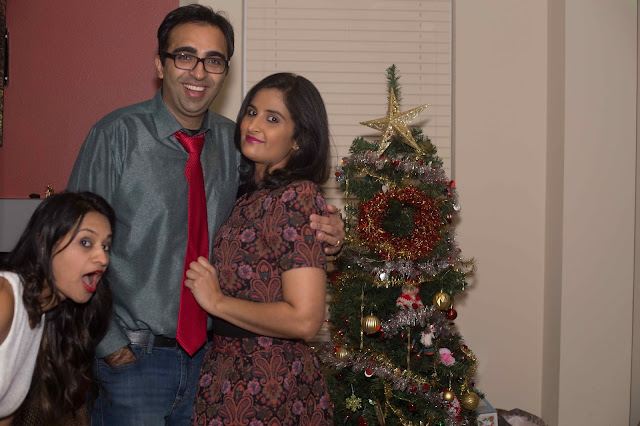 christmas party 2015, house parties, seattle parties, ananya in a party, girls wearing white and red dresses