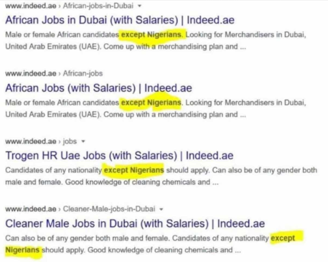 Mulitple Dubai companies begin rejecting Nigerian job applicants