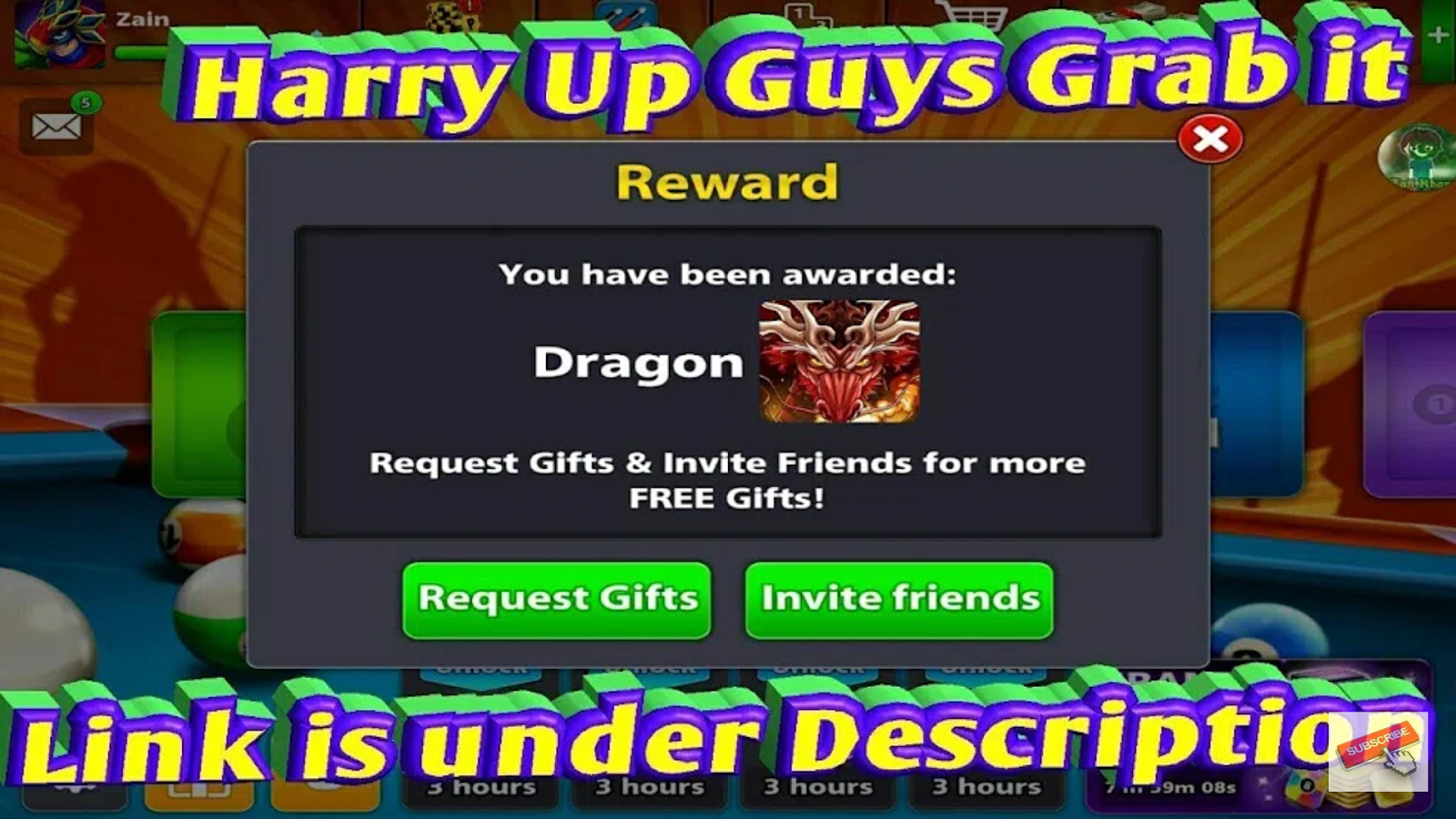 8 Ball Pool Get Free Dragon Avatar For Reward Link - My ... - 