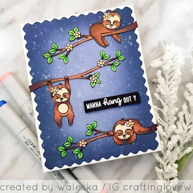 Sunny Studio Stamps: Silly Sloths Customer Card by Waleska