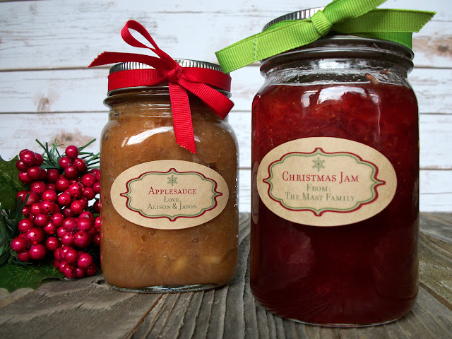 Custom Kraft Christmas Oval Mason Jar Labels