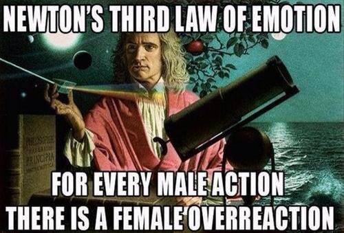 Newton's Third Law of Emotion-Funny Image