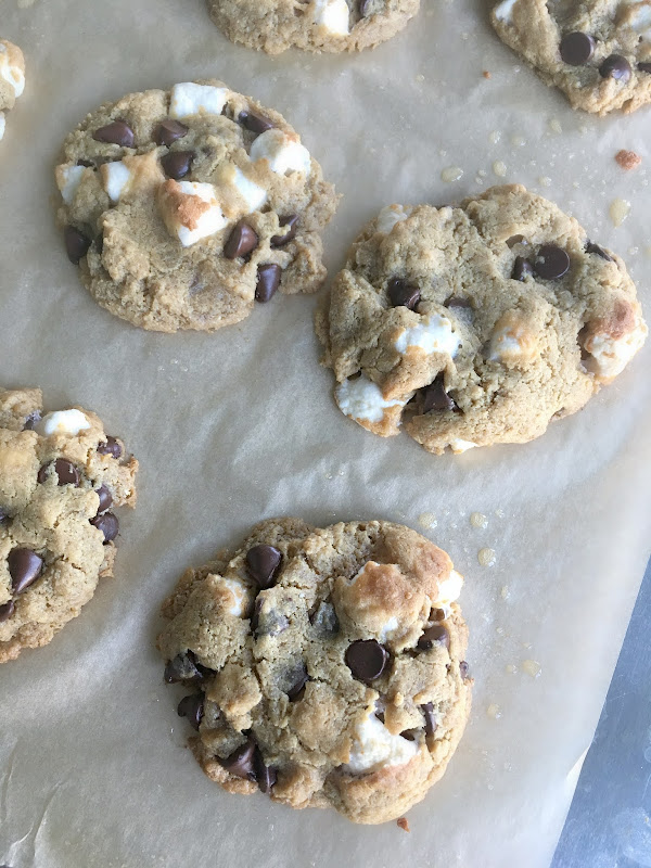 Flourless Peanut Butter S'mores Cookies {Gluten-free, Dairy free}