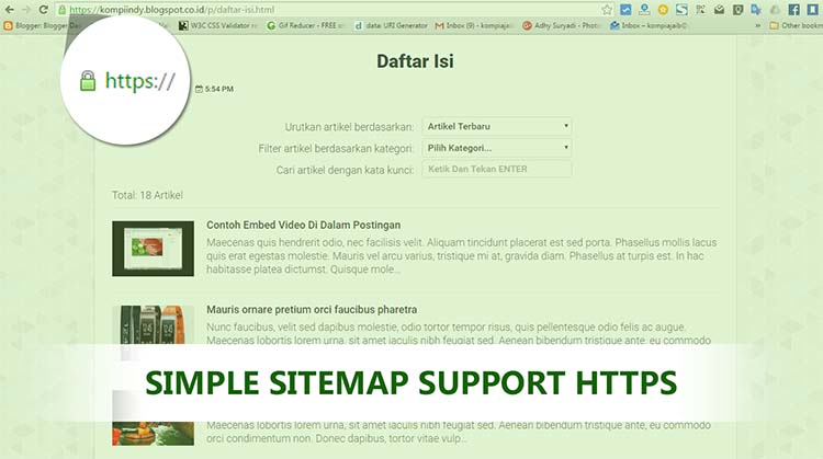 Membuat Daftar Isi Blog Lengkap Dan Support HTTPS