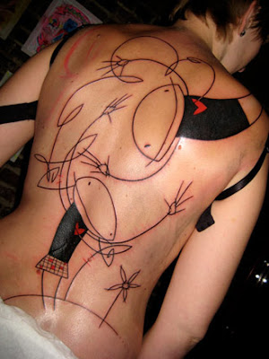 bird silhouette tattoo. Tattoo: Yann Travaille