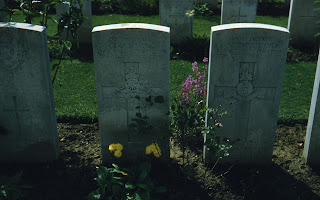 Charles Manclark Sr. grave at Ypres, Belgium Dozingham (Cemetery)  - Photo taken on 1958 trip