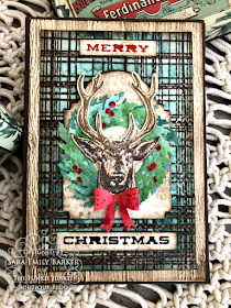 Sara Emily Barker https://sarascloset1.blogspot.com/2020/07/christmas-all-ready.html Rustic Christmas Card Tutorial #timholtz #yuletide #wreath&snowflake #lumberjack 1