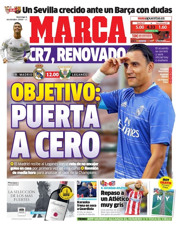 Real Madrid, Marca: "Objetivo: Puerta a cero" Real Madrid, Marca: "Objetivo: Puerta a cero"