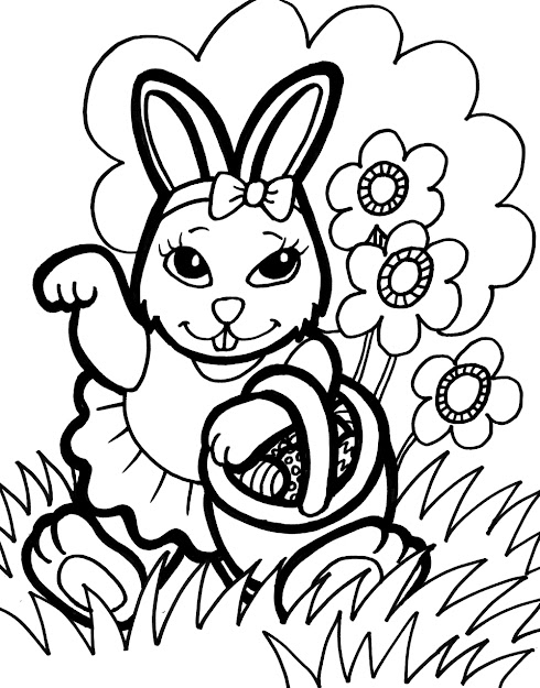 Easter Bunny Coloring Pages Hello Kitty Easter Coloring Pages