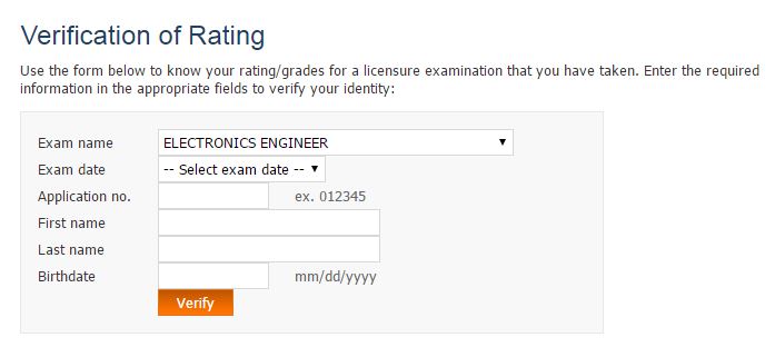 VERIFICATION OF RATINGS ece