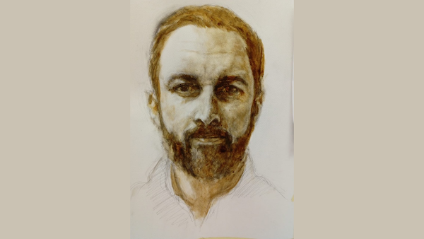 Un artista pinta un retrato de Santiago Abascal con su propia mierda (la del artista)