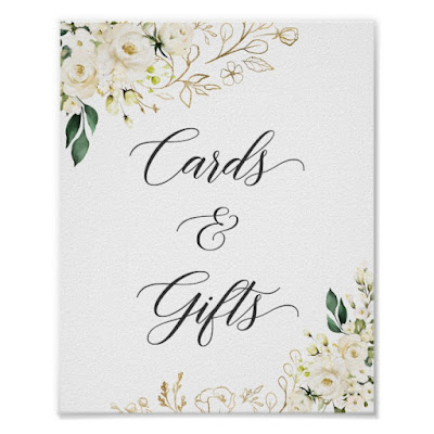  Cars and Gifts Script Sign White Roses Gold Floral