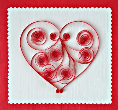 paper quilling card for Valentine's Day