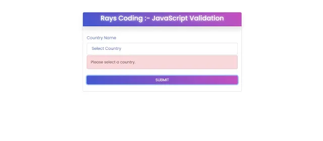 Select Box Validation Using JavaScript