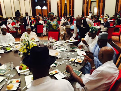 President Buhari today hosted visiting world leaders to an inauguration lunch at Aso Villa 5