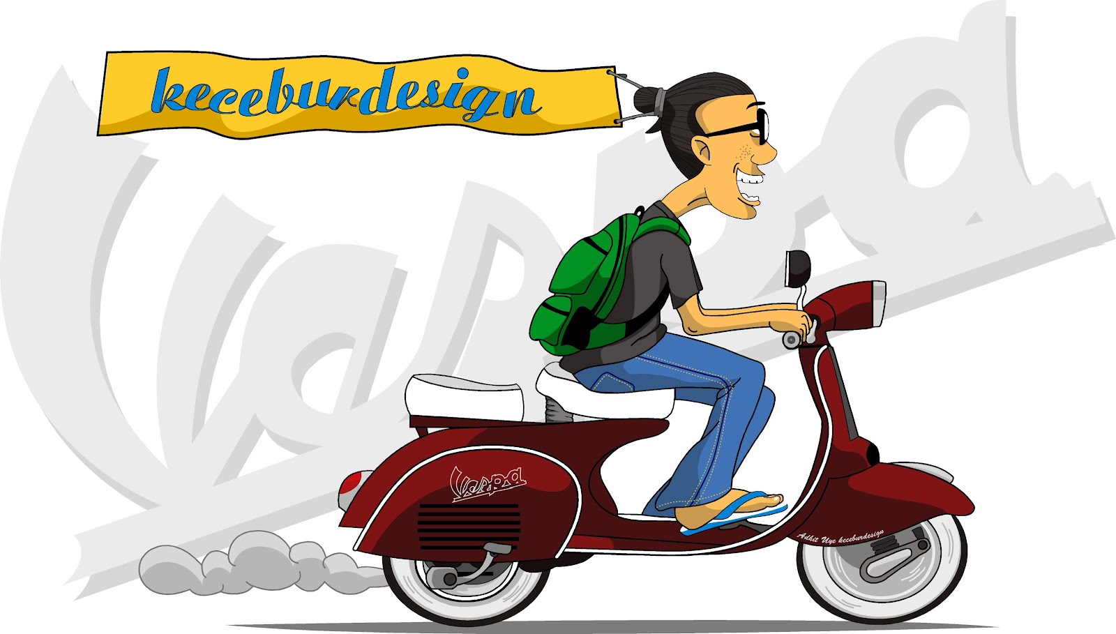 Gambar Kartun Lucu Naik Vespa Lucu Ora