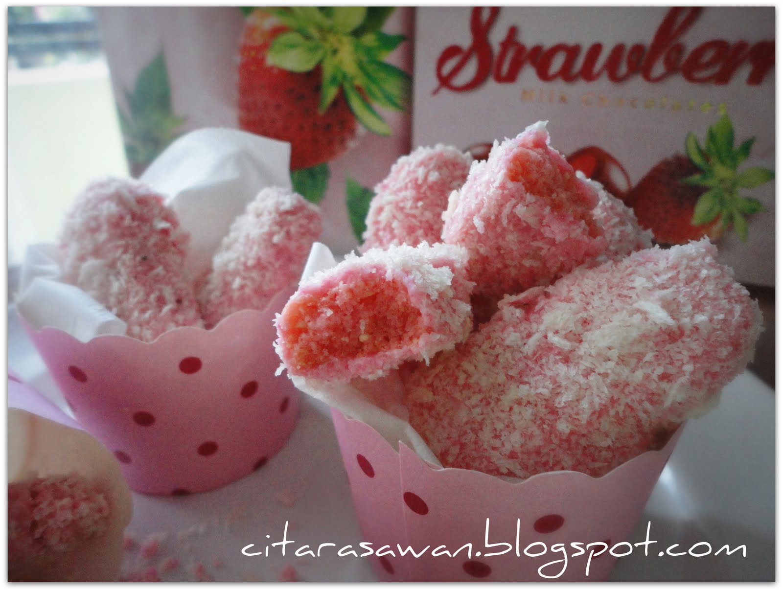 Biskut Strawberry Fingers / Strawberry Fingers Cookies 