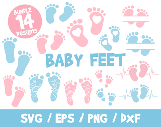 Baby Feet SVG Bundle, Baby Feet Cricut, Baby Boy SVG, Baby Girl SVG, Baby Feet Clipart, Baby Feet Vector, Newborn Svg, New Baby Shirt