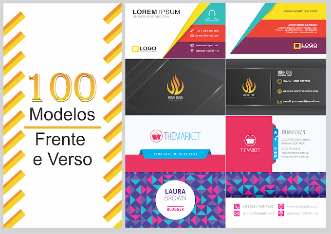 100 Modelos de Cartões Gratuitos - [Adobe Illustrator | CorelDraw]