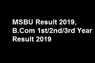  MSBU Result 2019 Name Wise , B.Com 1st, 2nd, 3rd Year Result 2019 