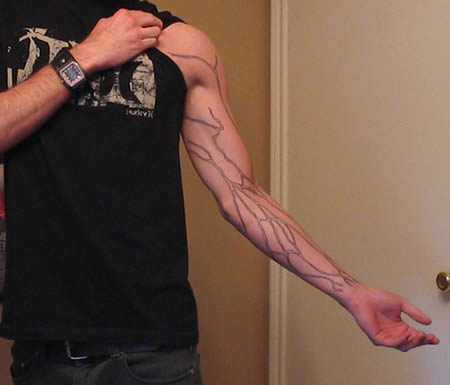 anatomy tattoos. Vein tattoo. (Link)