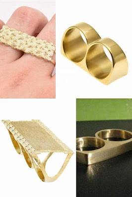 MENS GOLD RINGS TWO FINGER KNCUKLE WITH PHOTOS