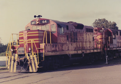 California Western GP9R #64 at Fort Bragg, California, on March 17, 1992