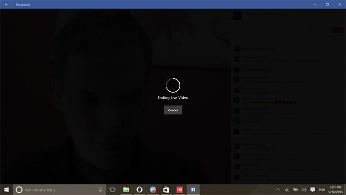 Facebook Live su Windows 10 App Desktop 4