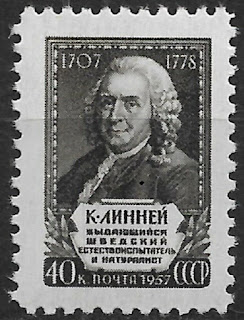 Russia USSR 1957 Carl Linnaeus,Swedish Botanist