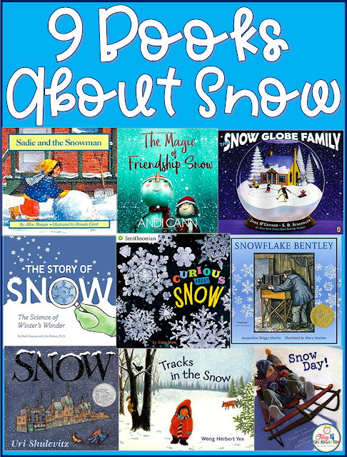 Books about Snow. Snow themed books for kindergarten and first grade. 