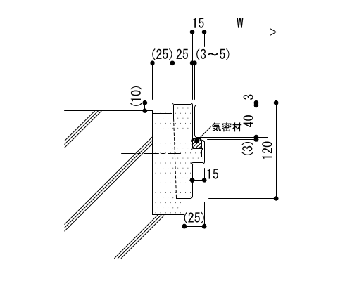 4-21-2　標準型建具枠（簡易気密型鋼製建具）平面