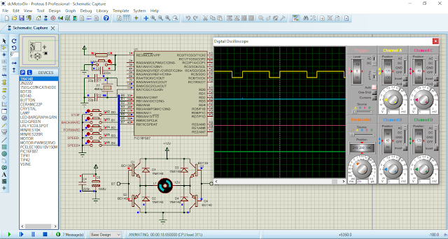 PIC16F887 controls the direction and speed of a brushed DC motor without using PWM module