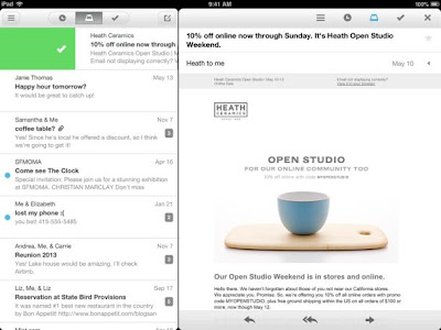 Buzon Gmail servicio rediseña aplicación con iPad  