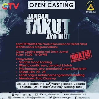 open casting acara program jangan takut ayo ikut gtv global tv