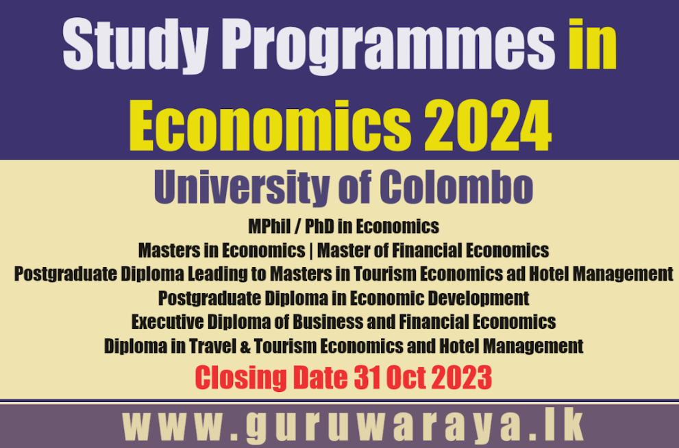 Study Programmes in Economics 2024 - University of Colombo