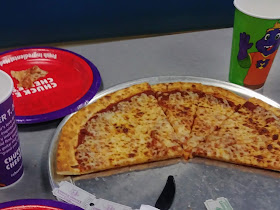 Eating made from scratch pizza at @ChuckECheese 